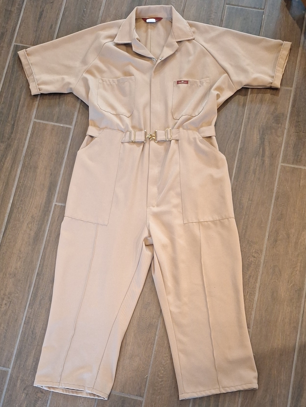 Vintage Parasuit Jumpsuit Tan **Size 16/18